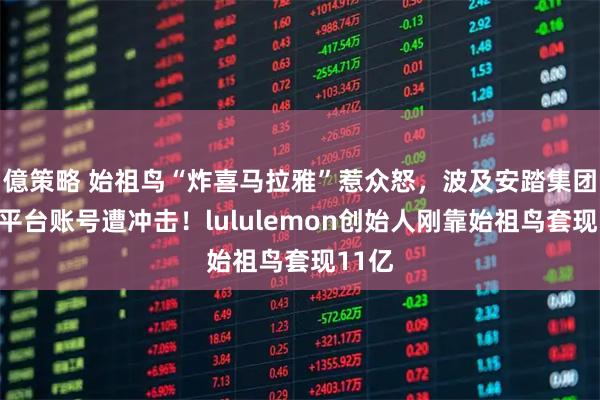 億策略 始祖鸟“炸喜马拉雅”惹众怒，波及安踏集团，多平台账号遭冲击！lululemon创始人刚靠始祖鸟套现11亿